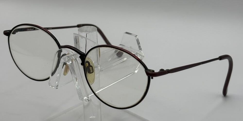 Charmant Retro Specs Burgundy Round Metal Eyeglass Frames Japan 140mm